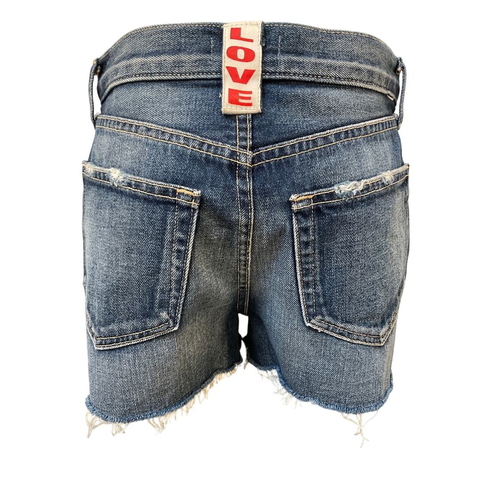 NWT L'Agence Love High Rise Distressed Denim Cut Off Shorts Women's Size 23 - Picture 2 of 3